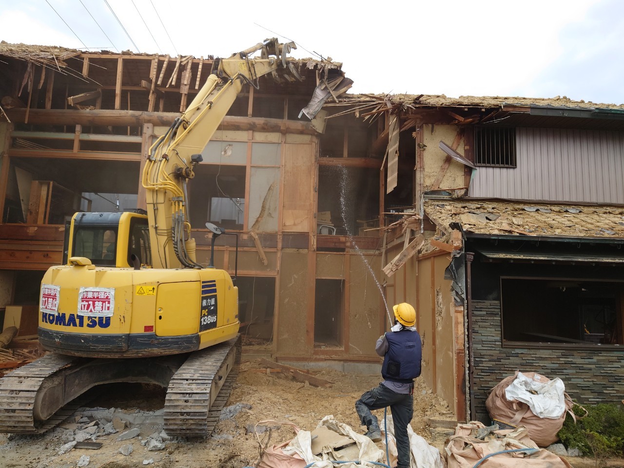 解体作業中写真:K様邸(木造2階建て)|名古屋市中川区