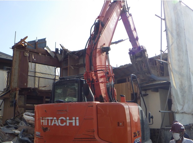 解体作業中写真：愛知県一宮市　N様邸（木造2階建）｜一宮市