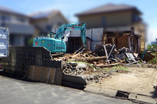 解体作業中写真:愛知県津島市 F様邸(木造平屋建)|愛知県津島市